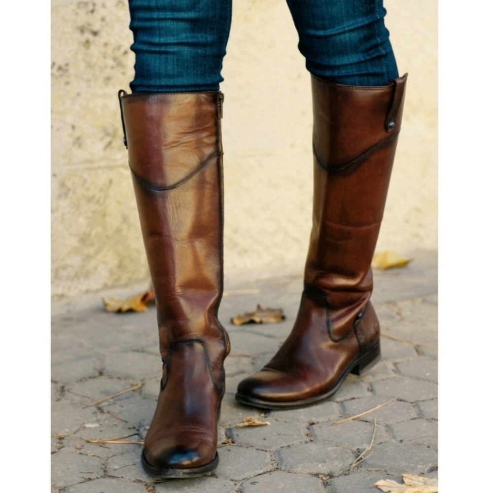 💥SALE 💥Frye Cognac Button Riding Boots
